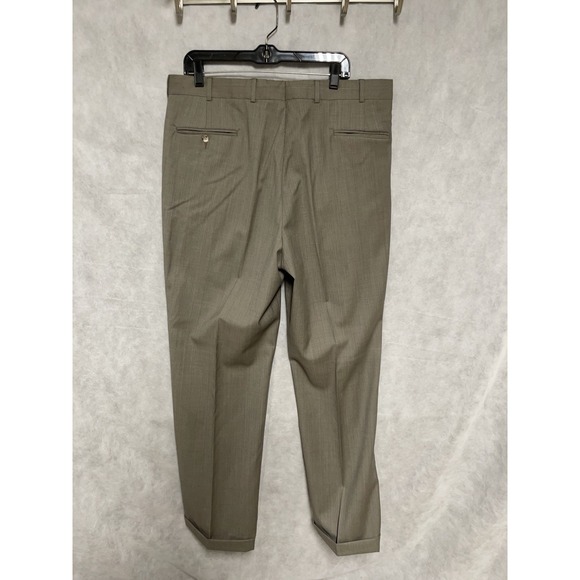 Oscar De Le Renta Suit Men 44L Double Breasted Plaid Flannel Wool 38X33 P Luxury - Picture 11 of 15